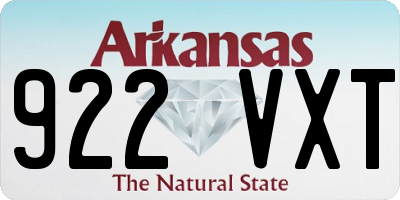 AR license plate 922VXT