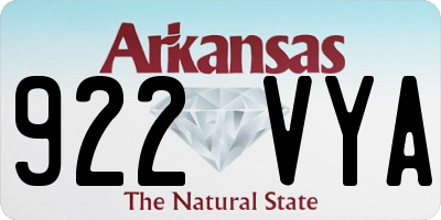 AR license plate 922VYA