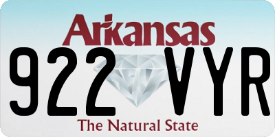 AR license plate 922VYR