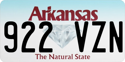 AR license plate 922VZN