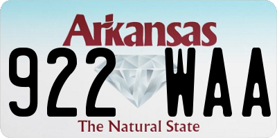 AR license plate 922WAA