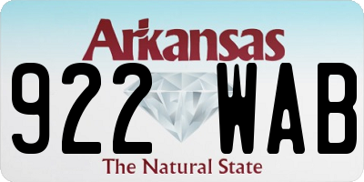 AR license plate 922WAB