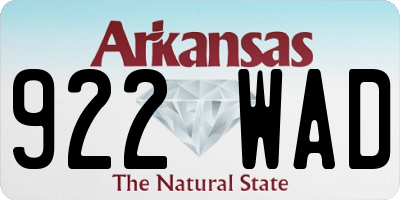AR license plate 922WAD