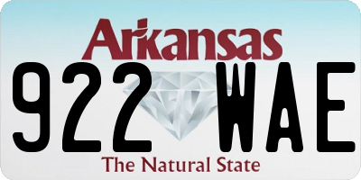AR license plate 922WAE