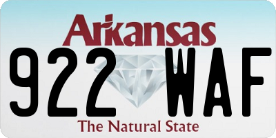 AR license plate 922WAF