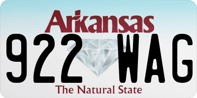 AR license plate 922WAG