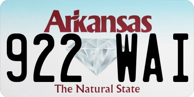 AR license plate 922WAI