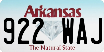 AR license plate 922WAJ