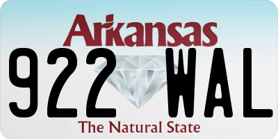 AR license plate 922WAL
