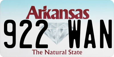 AR license plate 922WAN