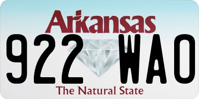 AR license plate 922WAO