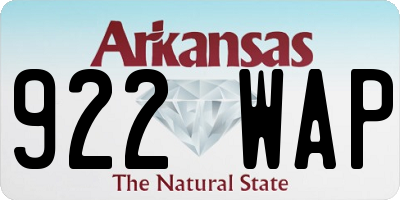 AR license plate 922WAP