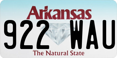 AR license plate 922WAU
