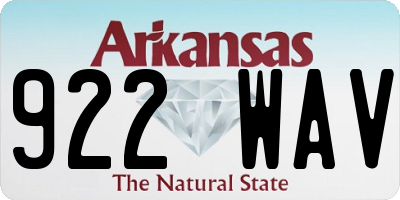 AR license plate 922WAV