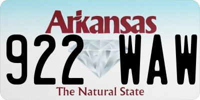 AR license plate 922WAW