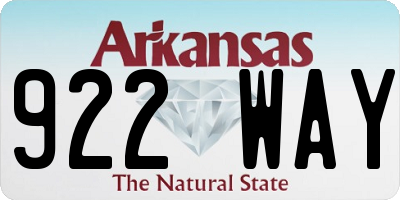 AR license plate 922WAY