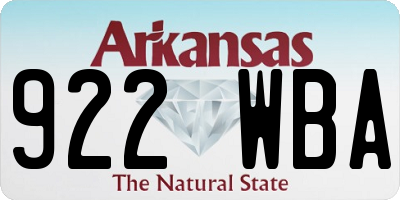 AR license plate 922WBA
