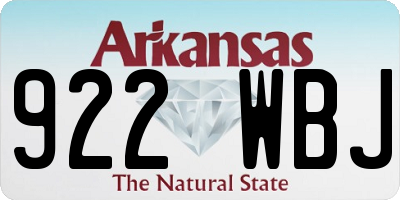 AR license plate 922WBJ