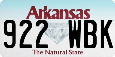 AR license plate 922WBK