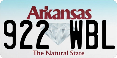 AR license plate 922WBL