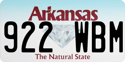 AR license plate 922WBM