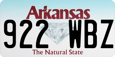 AR license plate 922WBZ