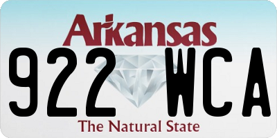 AR license plate 922WCA