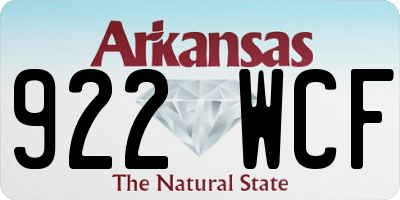 AR license plate 922WCF