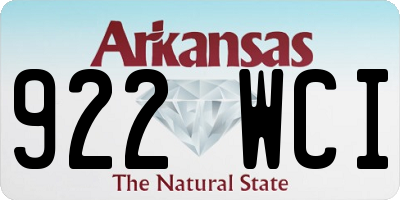 AR license plate 922WCI