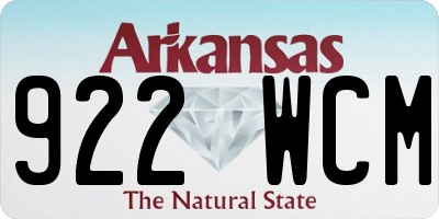 AR license plate 922WCM