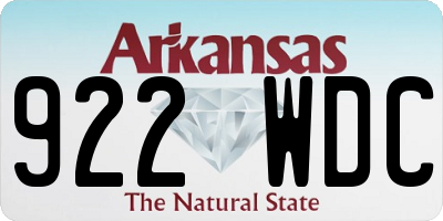 AR license plate 922WDC