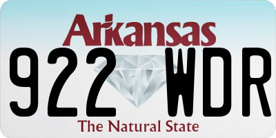 AR license plate 922WDR