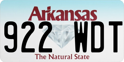 AR license plate 922WDT