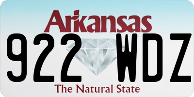 AR license plate 922WDZ