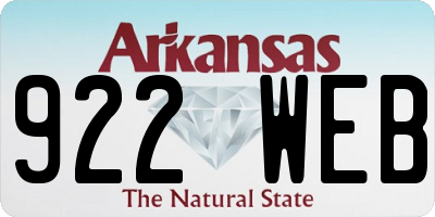 AR license plate 922WEB
