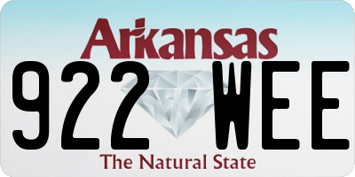 AR license plate 922WEE