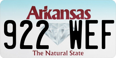 AR license plate 922WEF