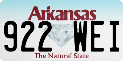 AR license plate 922WEI