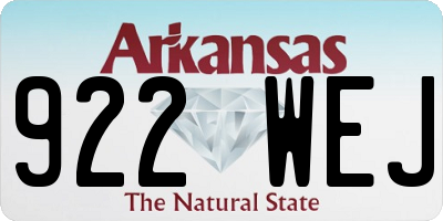 AR license plate 922WEJ