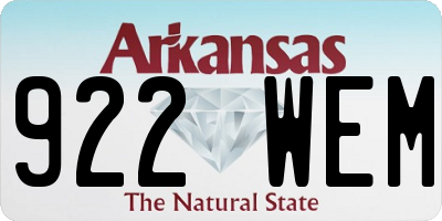 AR license plate 922WEM