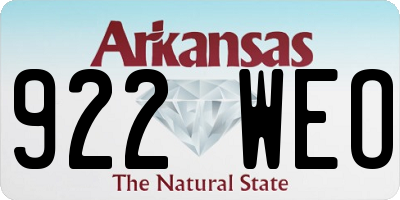 AR license plate 922WEO