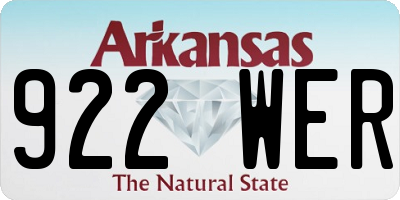 AR license plate 922WER
