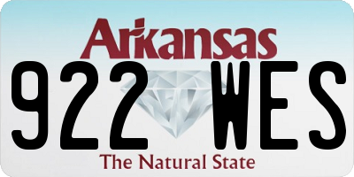 AR license plate 922WES