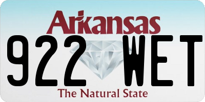 AR license plate 922WET