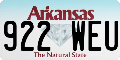 AR license plate 922WEU