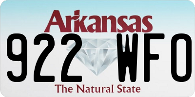 AR license plate 922WFO