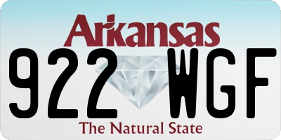 AR license plate 922WGF