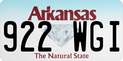 AR license plate 922WGI