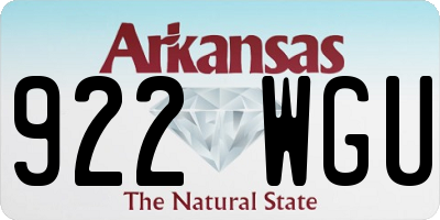 AR license plate 922WGU