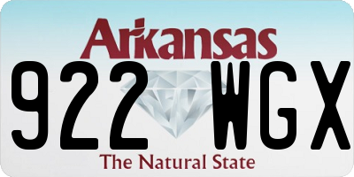 AR license plate 922WGX